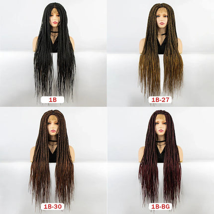 36" Knotless Box Braids Full Lace Wig | Crochet Braids | Synthetic Braiding Hair | Black Women