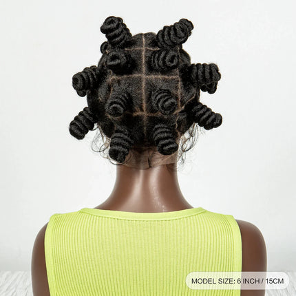 Handmade Bantu Knotless Braids Wig | Full Double Lace Front | Baby Hair