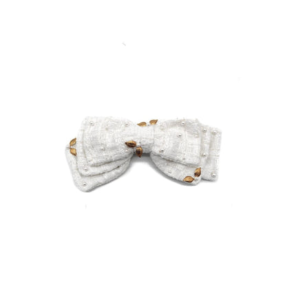 Chic White Tweed Harmony Barrette