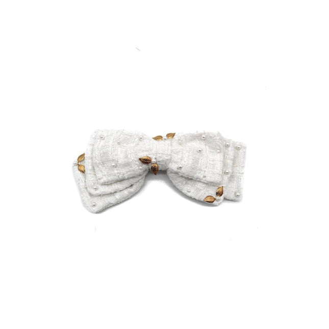 Chic White Tweed Harmony Barrette