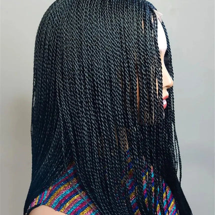 Senegalese Micro Twist Braided Wig | Bob Length | Light Passion Twist | Lace Front Wig | Black Women