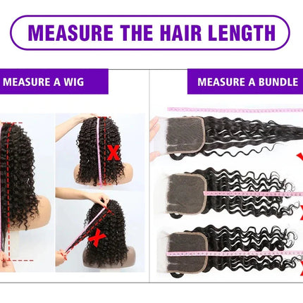250% Density 30-34 Inch 13x6 HD Transparent Lace Frontal Wig - Deep Wave - Virgin Human Hair