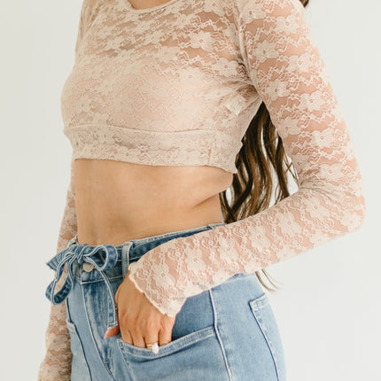 Full Lace Long-Sleeved Halftee