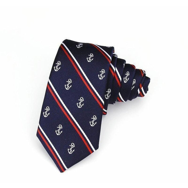 Anchor Print Collection Skinny Ties - 2 Colors & Styles