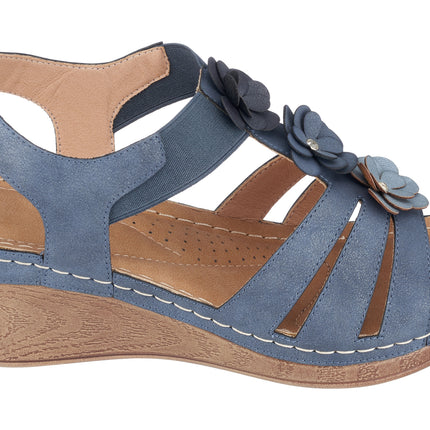 Beck Navy Wedge Sandals