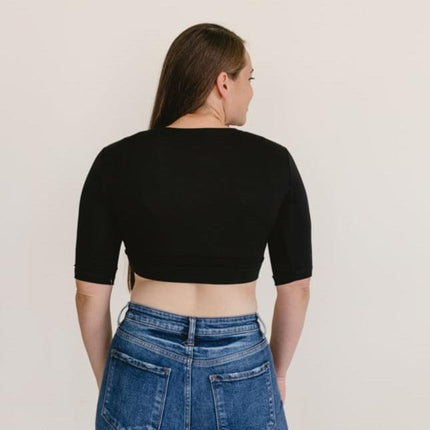 Crew Neck Elbow Sleeve Halftee