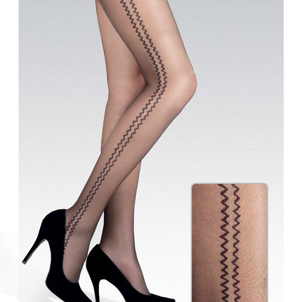 Conte Bliss 20 Den - Fantasy Women's Pantyhose with Zig-Zag Pattern on both sides (15С-50СП)
