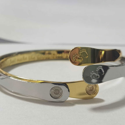 Baby Bracelets, Footprint Bracelets, Engraved Bracelets The littlest feet makes the biggest footprint in your heart- Footprint (Baby)