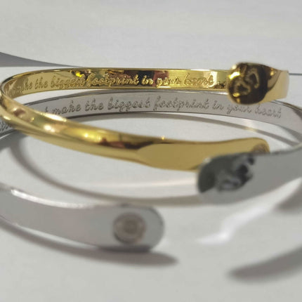 Baby Bracelets, Footprint Bracelets, Engraved Bracelets The littlest feet makes the biggest footprint in your heart- Footprint (Baby)