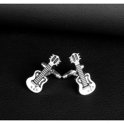 Bass Guitar Silver Cufflinks