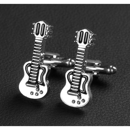 Bass Guitar Silver Cufflinks