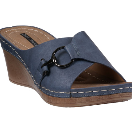 Women's Bay Navy Wedge Sandals