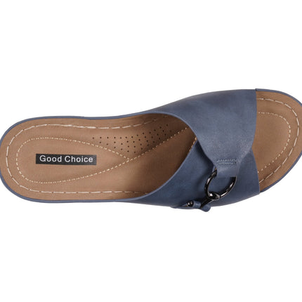 Women's Bay Navy Wedge Sandals