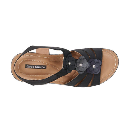 Beck Black Wedge Sandals