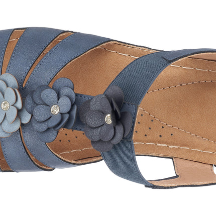 Beck Navy Wedge Sandals