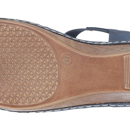 Beck Navy Wedge Sandals
