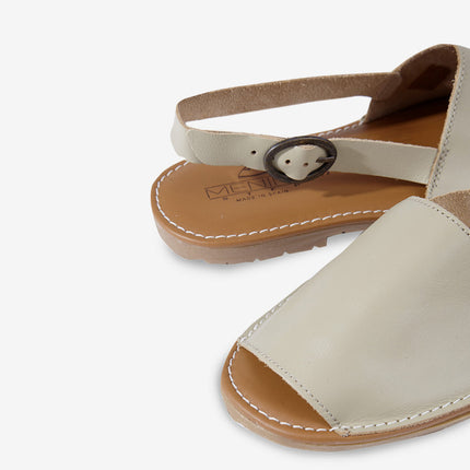 Beige Menorquina with Buckle Strap