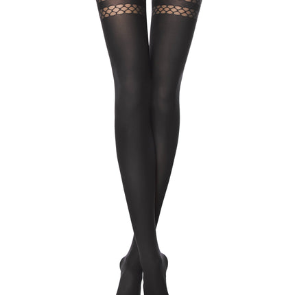 Conte Impulse 60 Den - Fantasy Women's Tights with large mesh and imitation stockings (18С-13СП)