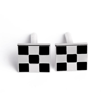 Black and White Checkered Cufflinks