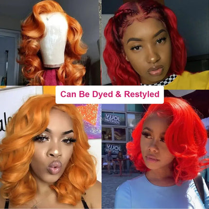 Body Wave | 13X4 Transparent Lace | Ready To Wear | PrePlucked  | Glueless | Ready To Go  | Short Bob | Human Hair Wigs