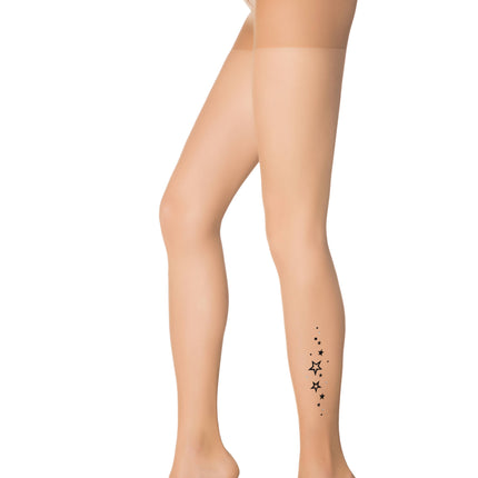 Conte Stars 20 Den - Thin Fantasy Women's Tights - stars with rhinestones (16С-42СП)