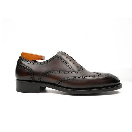 Brown Men's Goodyear Welted Brogue Leather Shoes
