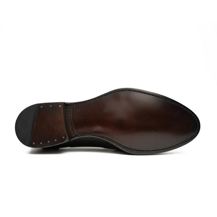 Brown Men's Goodyear Welted Brogue Leather Shoes