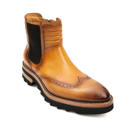Burnished Brogue Platform Chelsea
