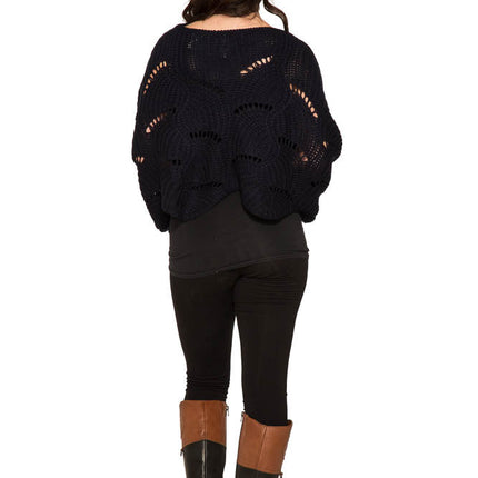 C6249 Cordelia Knitted Poncho Sweater