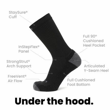 3 Pack Carbon - Casual Crew Midweight Merino Wool Sock