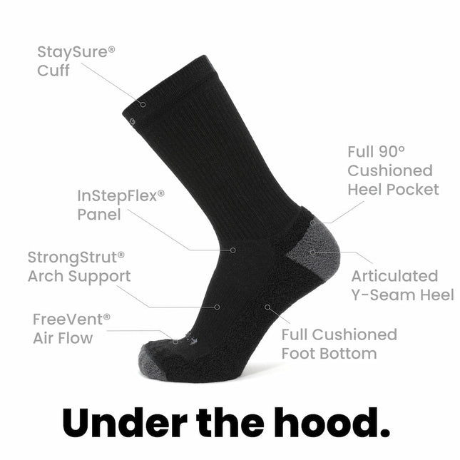 3 Pack Carbon - Casual Crew Midweight Merino Wool Sock