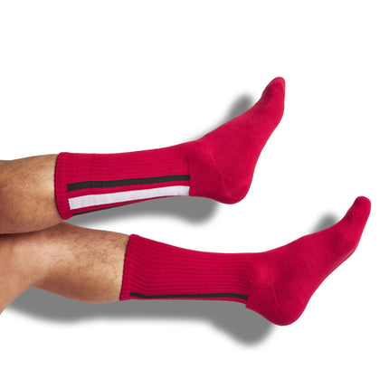 Cardinal / White Mixed Socks 8 Pack