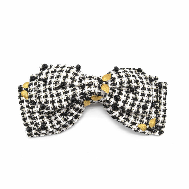 Chic Black and White Tweed Harmony Barrette