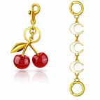 Red Cherry Charm And Bag Extender (White Moon)