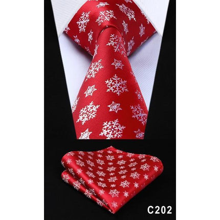Christmas Holiday Collection Silk 3.4" Wide Neckties & Handkerchiefs