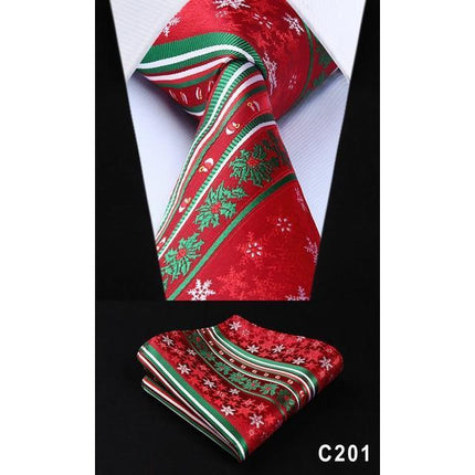 Christmas Holiday Collection Silk 3.4" Wide Neckties & Handkerchiefs