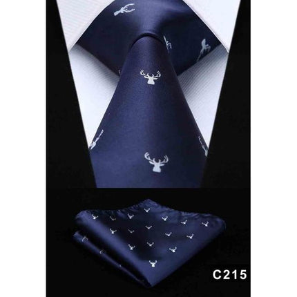 Christmas Holiday Collection Silk 3.4" Wide Neckties & Handkerchiefs