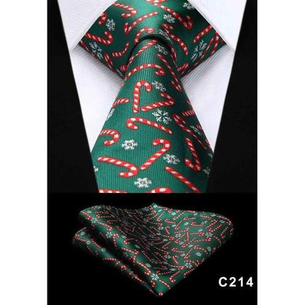 Christmas Holiday Collection Silk 3.4" Wide Neckties & Handkerchiefs