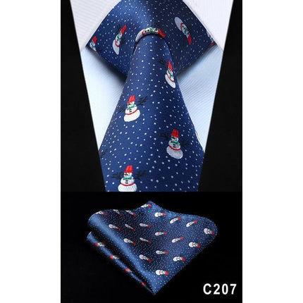 Christmas Holiday Collection Silk 3.4" Wide Neckties & Handkerchiefs