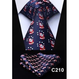 Christmas Holiday Collection Silk 3.4" Wide Neckties & Handkerchiefs
