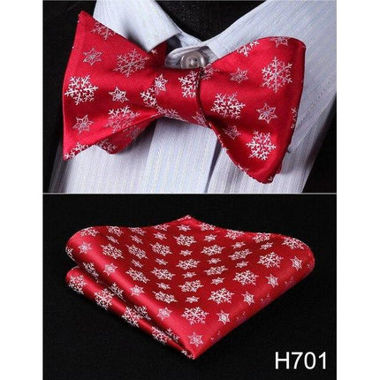 Christmas Holiday Collection Silk Bow Ties & Handkerchiefs