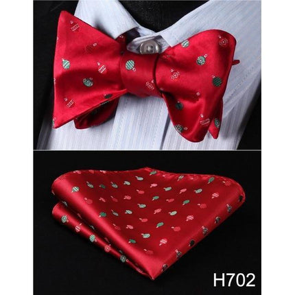 Christmas Holiday Collection Silk Bow Ties & Handkerchiefs