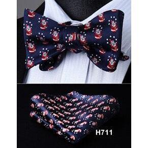 Christmas Holiday Collection Silk Bow Ties & Handkerchiefs