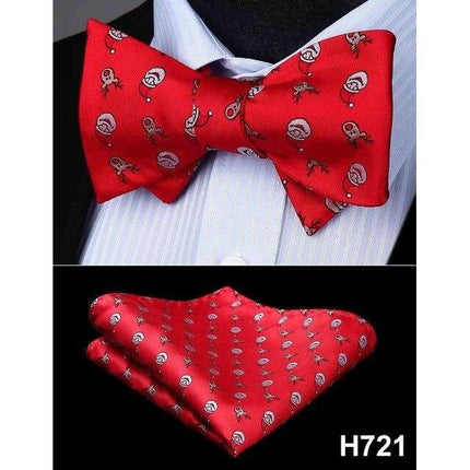 Christmas Holiday Collection Silk Bow Ties & Handkerchiefs