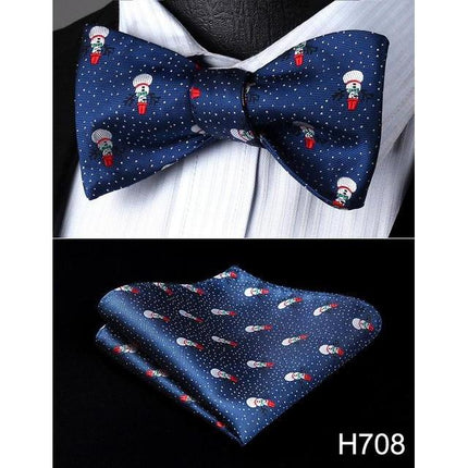 Christmas Holiday Collection Silk Bow Ties & Handkerchiefs
