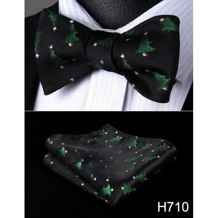Christmas Holiday Collection Silk Bow Ties & Handkerchiefs