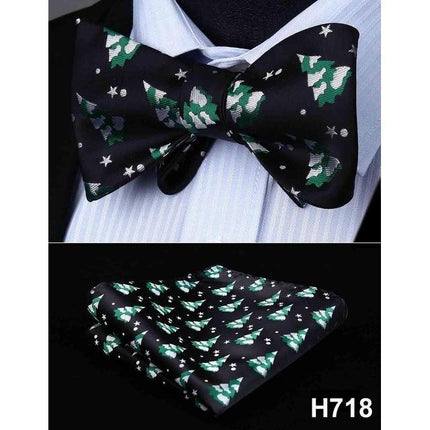 Christmas Holiday Collection Silk Bow Ties & Handkerchiefs