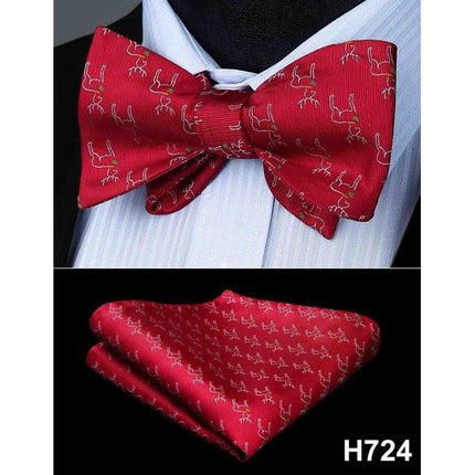 Christmas Holiday Collection Silk Bow Ties & Handkerchiefs