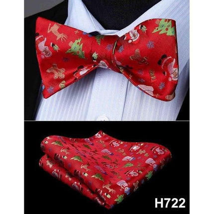 Christmas Holiday Collection Silk Bow Ties & Handkerchiefs