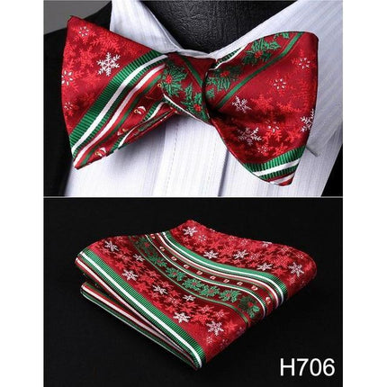 Christmas Holiday Collection Silk Bow Ties & Handkerchiefs